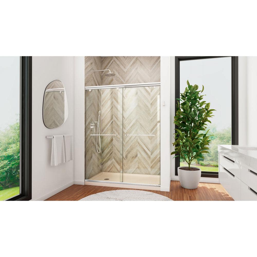 Charisma 60" Frameless Sliding Shower Kit with Brushed Nickel Hardware