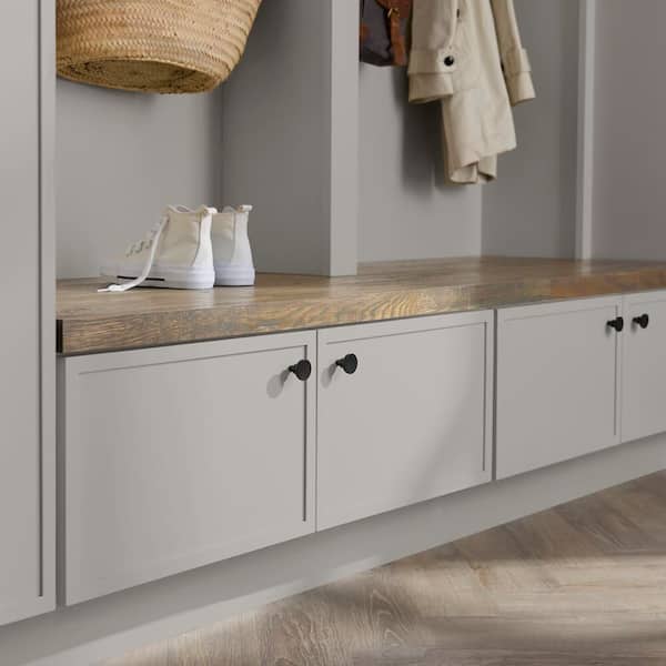 Leyton 36 in. W x 24 in. D x 16.5 in. H Ready To Assemble Plywood Slim Shaker Bench Base Kitchen Cabinet in Dove Gray