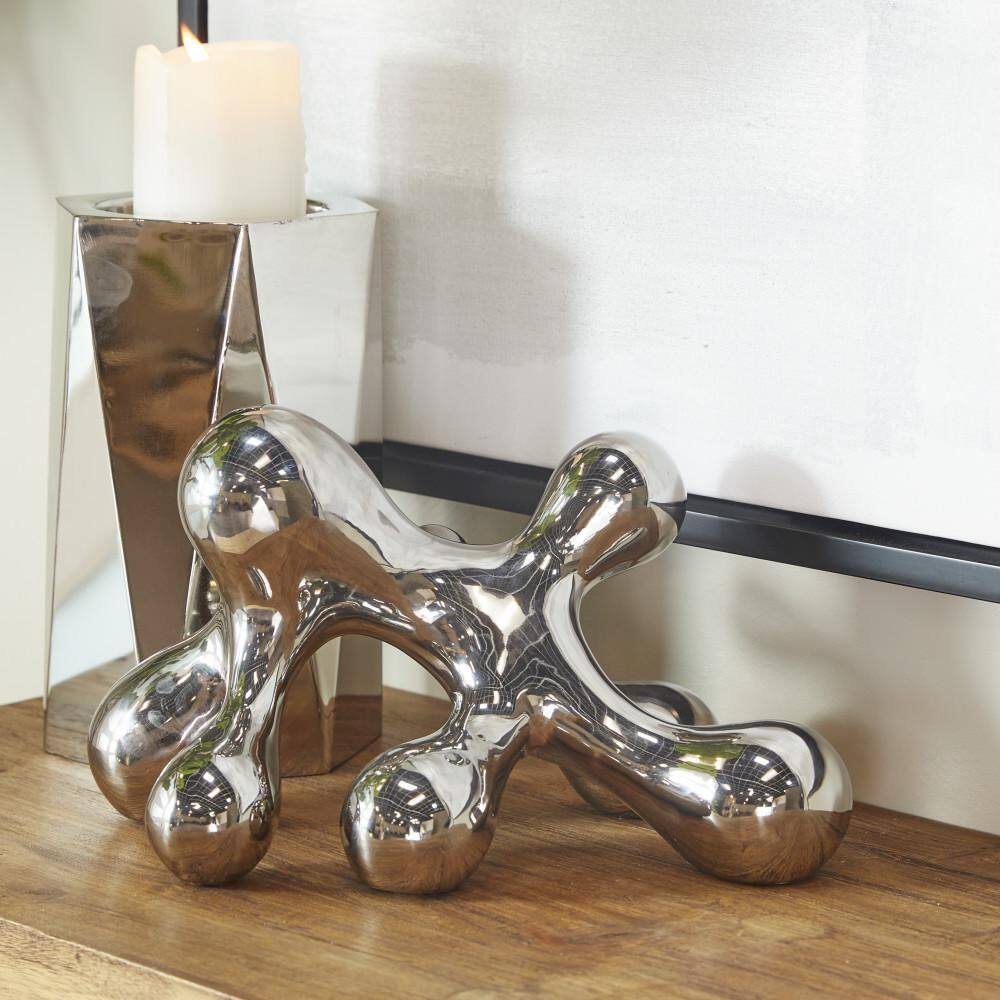 Silver Porcelain Abstract Decorative Sculpture