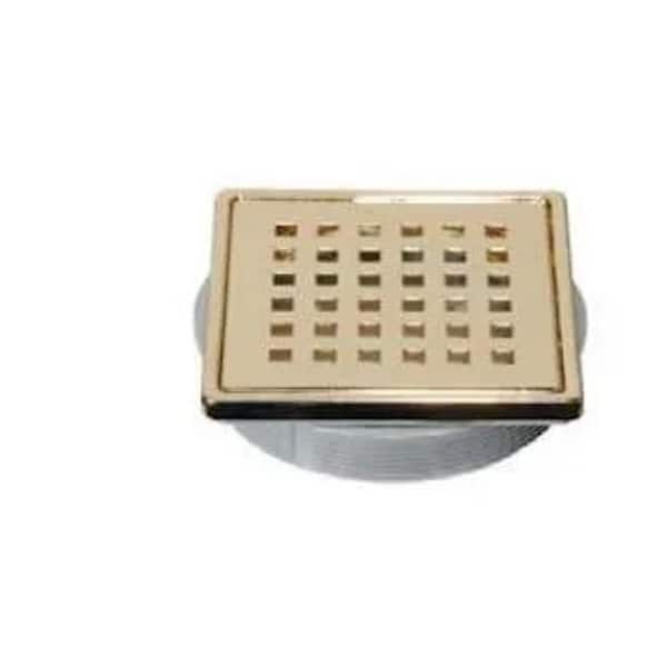 Tilux Square 4 in. W  x 4 in. L Drain Cover 4 in. Stainless Steel Gold for Shower Kit PVC Flange