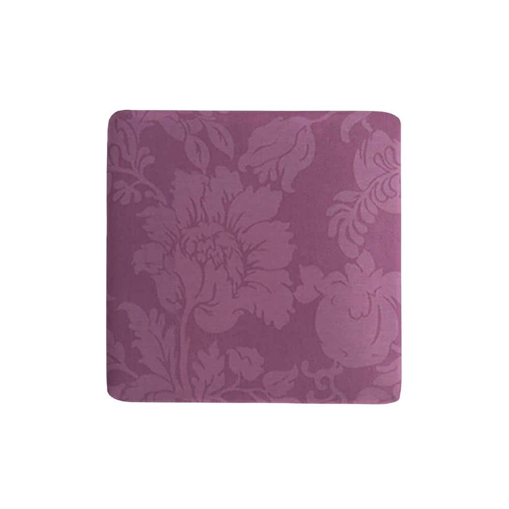 Jules Purple Floral Sateen Upholstered Footstool Ottoman