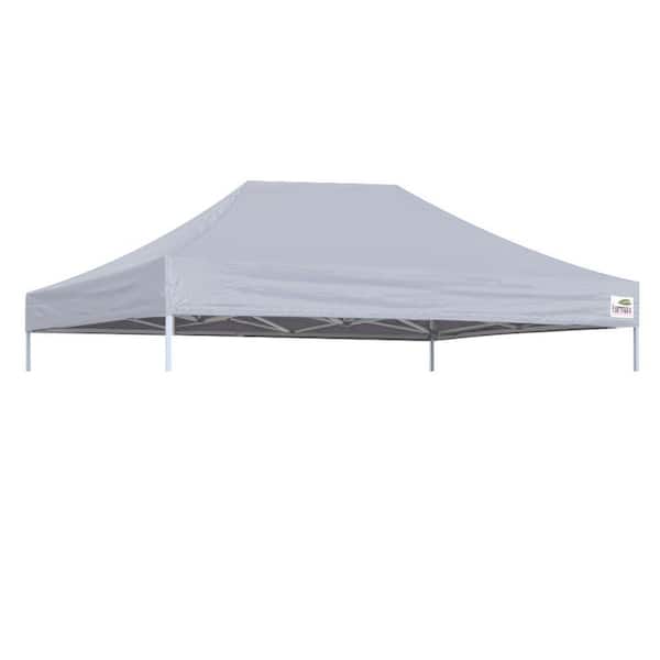Terracemaster USA Pop Up 10 ft. x 15 ft. Replacement Canopy Tent Top Cover, Instant Ez Canopy Top Cover ONLY (Gray)