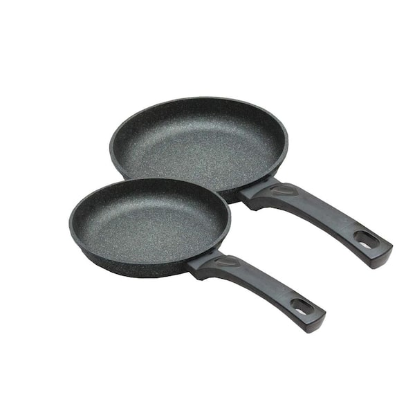 2 x Fry Frying Pans Marble Cookware Non Stick Healthy Cooking Induction Saucepan 