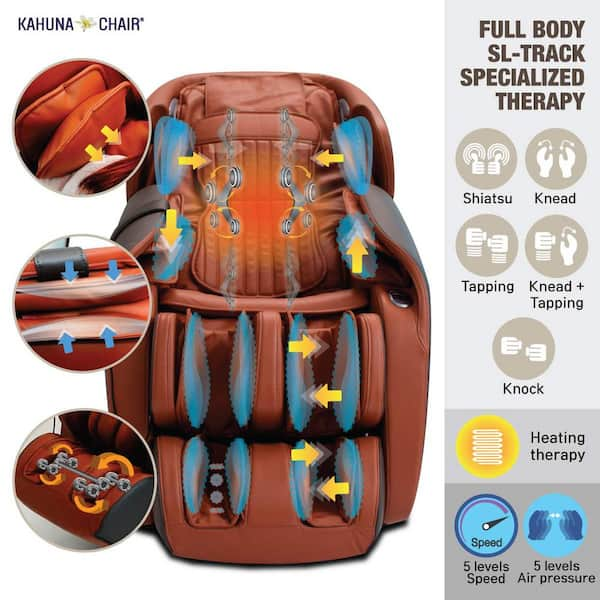 KAHUNA LM7000 Orange Full-Body L-Track Spot Target Massage Chair LM-7000NG  - The Home Depot