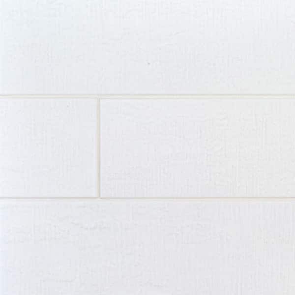 Jeffrey Court Cambric White 4 in. x 16 in. Textured Subway Ceramic Wall Tile (10.333 sq. ft./Case)