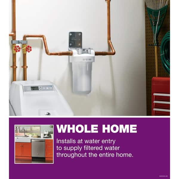 GE GXWH20T Sistema de filtración de agua para toda la casa, Reduce los  sedimentos, el óxido y más, Kit de instalación y accesorios incluidos, Filtro no incluido