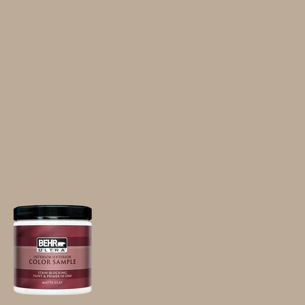 BEHR ULTRA 8 oz. #UL170-19 Nile Sand Matte Interior/Exterior Paint and Primer in One Sample