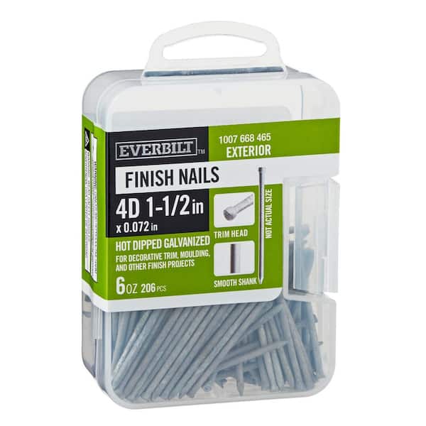 1-1/2 in. x 4D Hot Dipped Galvanized Non-Collated Finishing/Casing Nails 6 oz. (206-Count)