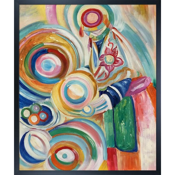 LA PASTICHE Portuguese with Pumpkin by Robert Delaunay Studio Black Wood Framed Abstract Oil Painting Art Print 21.5 in. x 25.5 in.