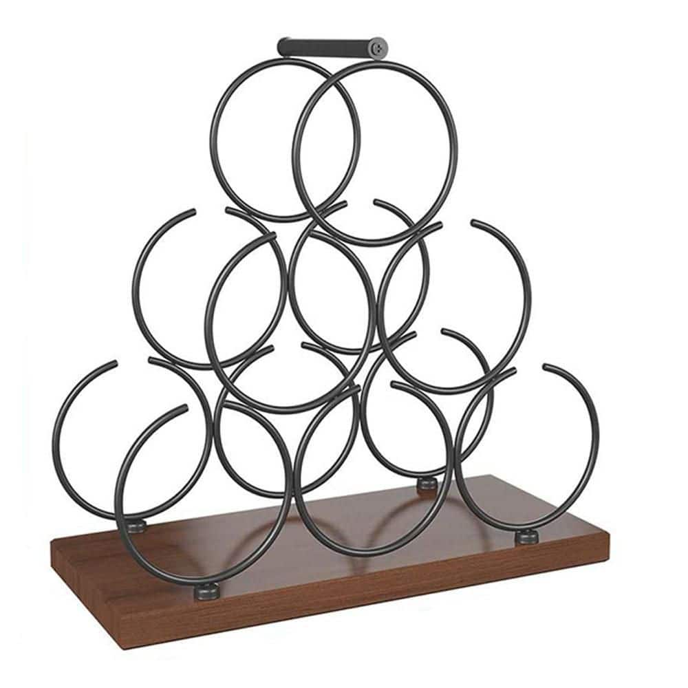 EPOWP 6Bottle Black Metal Tabletop Wine Rack LXD0102HHLA78 The Home