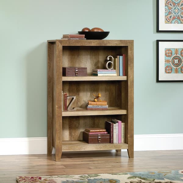 SAUDER 49.41 in. Oak Wood 3-shelf Standard Bookcase with Adjustable Shelves