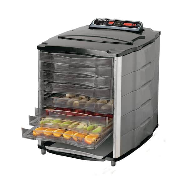 Hi Tek Stainless Steel 10-Tray Food Dehydrator - Removable Door, 120V,  1000W - 1 count box