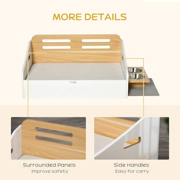 White wooden 2025 dog bed