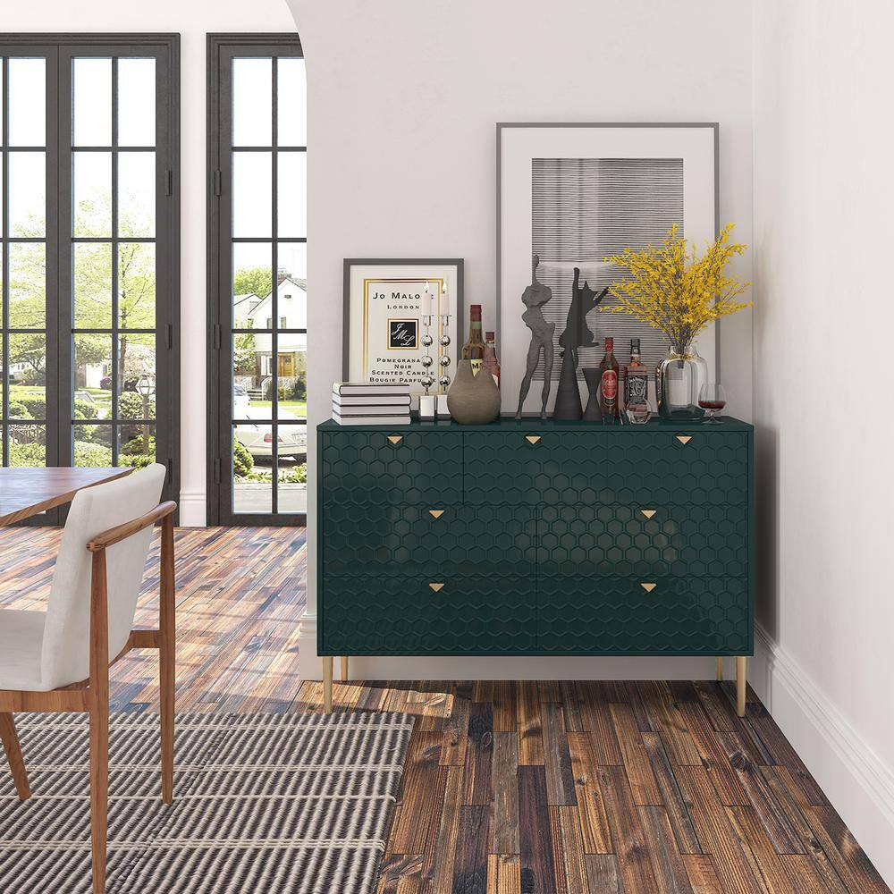Green 31.77 in. H Freestanding 7-Drawers Accent Storage Cabinet with Adjustable Foot Nails price history on PriceWatchPro