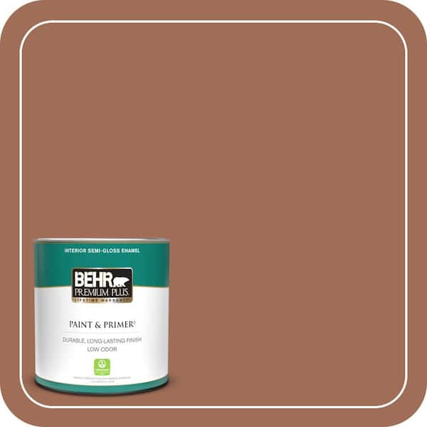 BEHR PREMIUM PLUS 1 qt. #230F-6 Earth Tone Semi-Gloss Enamel Low Odor Interior Paint & Primer