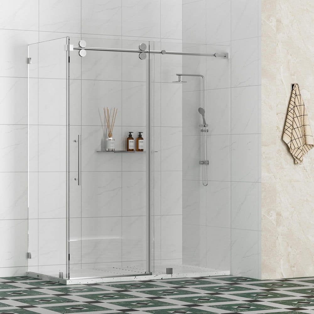 RADL 45 to 48 in. W x 31 in. D x 76 in. H Sliding Frameless Corner Shower Enclosure in Chrome with Clear Glass price history on PriceWatchPro