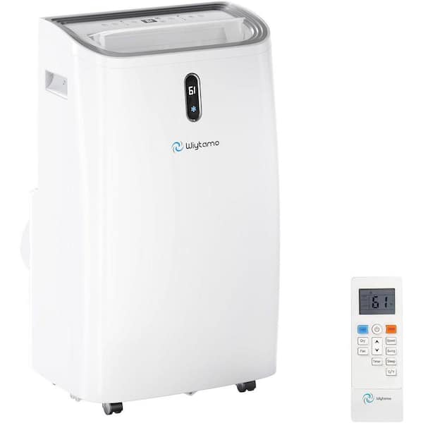 14,000 BTU(DOE) Portable Air Conditioner Cools 700 sq. ft. 4-in-1 (AC, Heat, Dehumidifier, Fan) with Remote in White