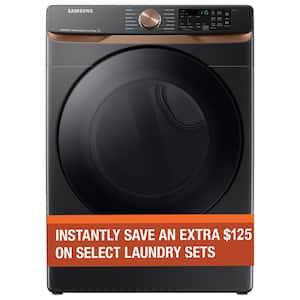 7.5 cu. ft. Smart Gas Dryer in Brushed Black with Steam Sanitize+ and Sensor Dry