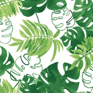 Patti Green Leaves Green Wallpaper Sample