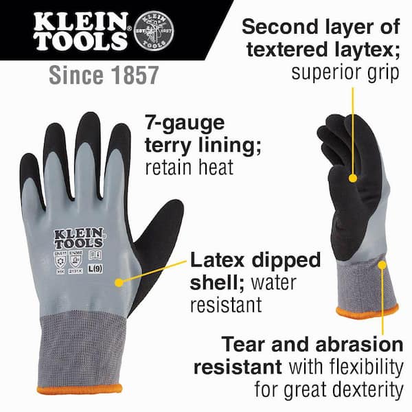 13 Gauge Terry Brushed Acrylic Thermal Mechanics Gloves Large Pack 1 Pair 