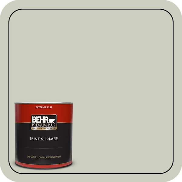 BEHR PREMIUM PLUS 1 qt. #PPU10-11 Sliced Cucumber Flat Exterior Paint & Primer