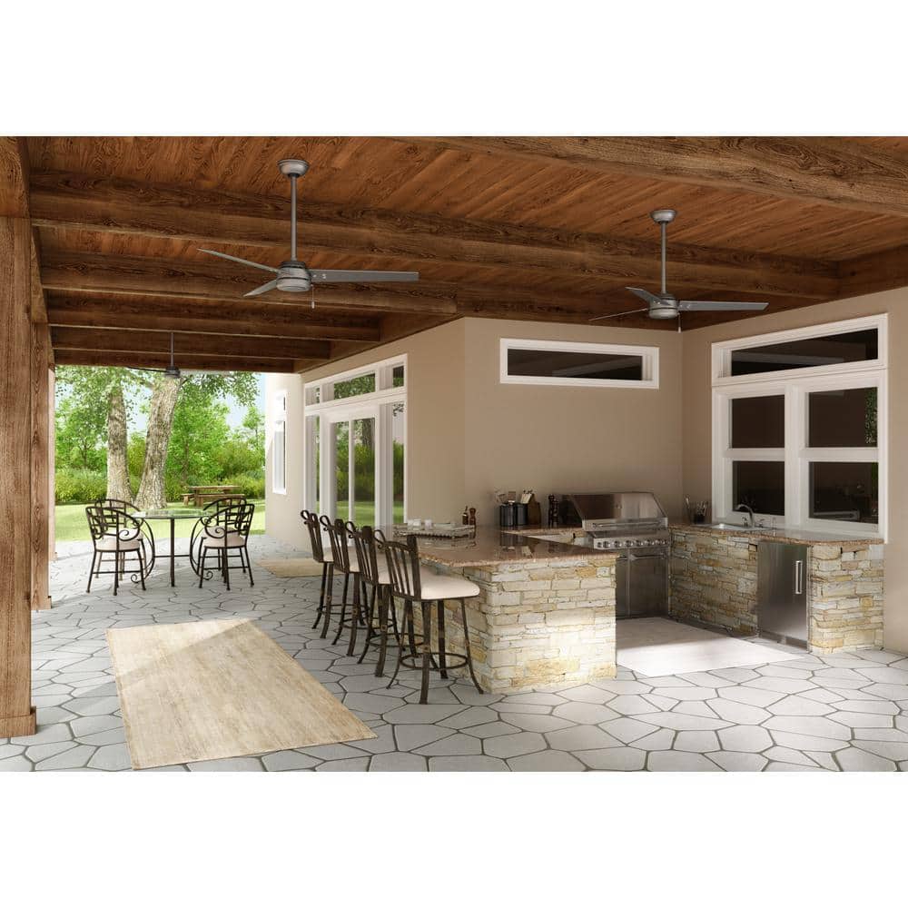 Matte Silver 44" Cassius Modern Industrial Ceiling Fan with WhisperWind Motor