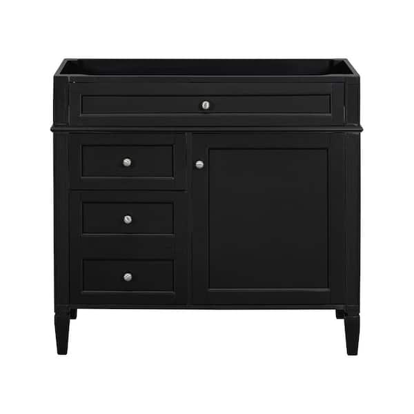 TCYO 36 in. Bath Vanity Cabinet without Top in Black Unassembled