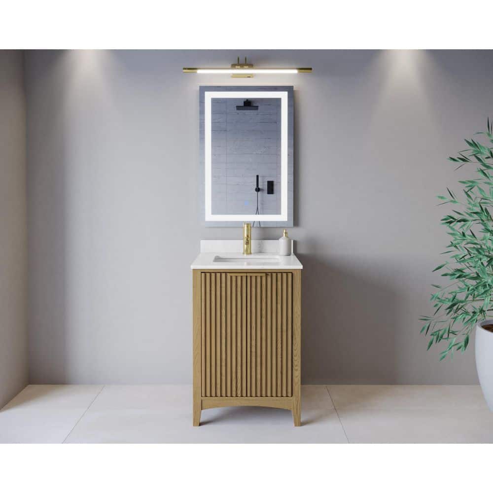 Palmilla 24 in. Single Freestanding Natural Oak Bath Vanity with Carrara Cultured Marble Top Assembled price history on PriceWatchPro