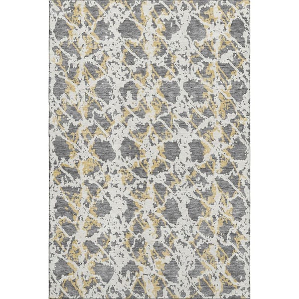 Addison Rugs Mayfield Premium Machine Washable Abstract AMF969 Gray 2 ft. 6 in. x 3 ft. 10 in. Area Rug