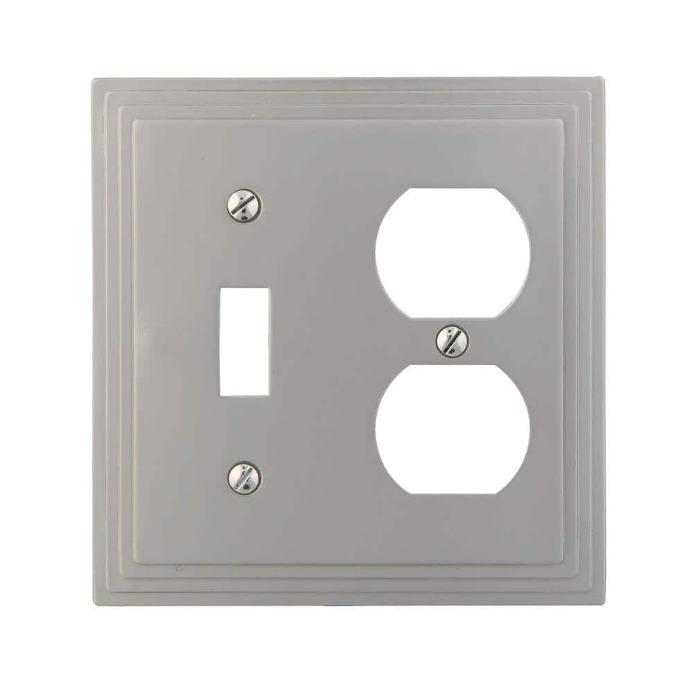 Hampton Bay Tiered 2 Gang 1 Toggle And 1 Duplex Metal Wall Plate