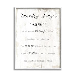 "Family Laundry Room Prayer Faith Inspired Humor" by Daphne Polselli Framed Country Wall Art Print 11 in. x 14 in.