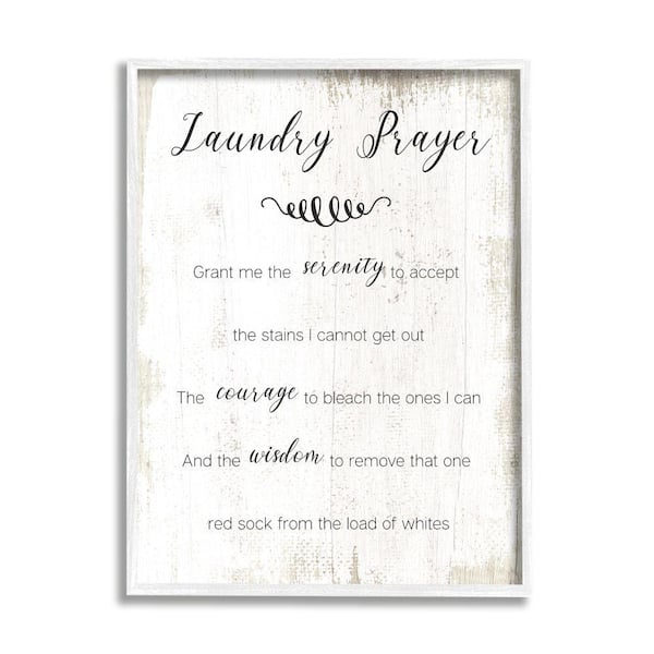 Stupell Industries "Family Laundry Room Prayer Faith Inspired Humor" by Daphne Polselli Framed Country Wall Art Print 11 in. x 14 in.