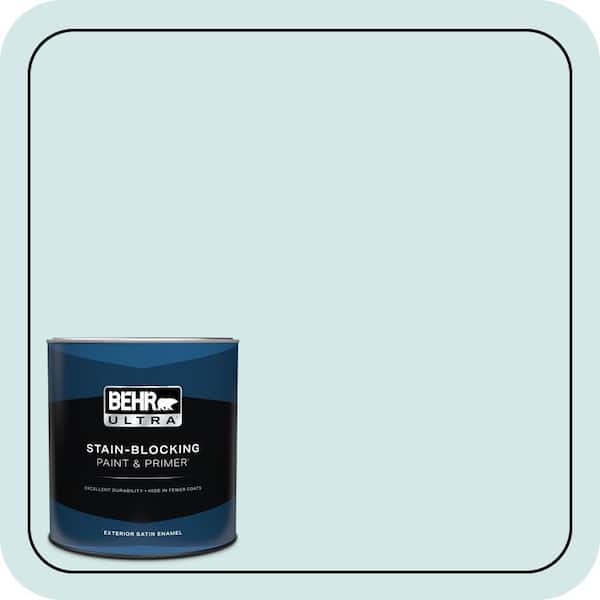 BEHR ULTRA 1 qt. #T14-5 Sky Blue Satin Enamel Exterior Paint & Primer