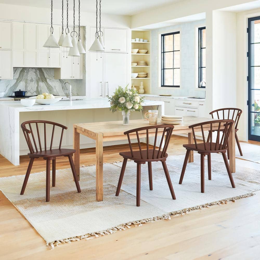 LUE BONA Winson Walnut Solid Wood Talia Dining Chair Windsor Back