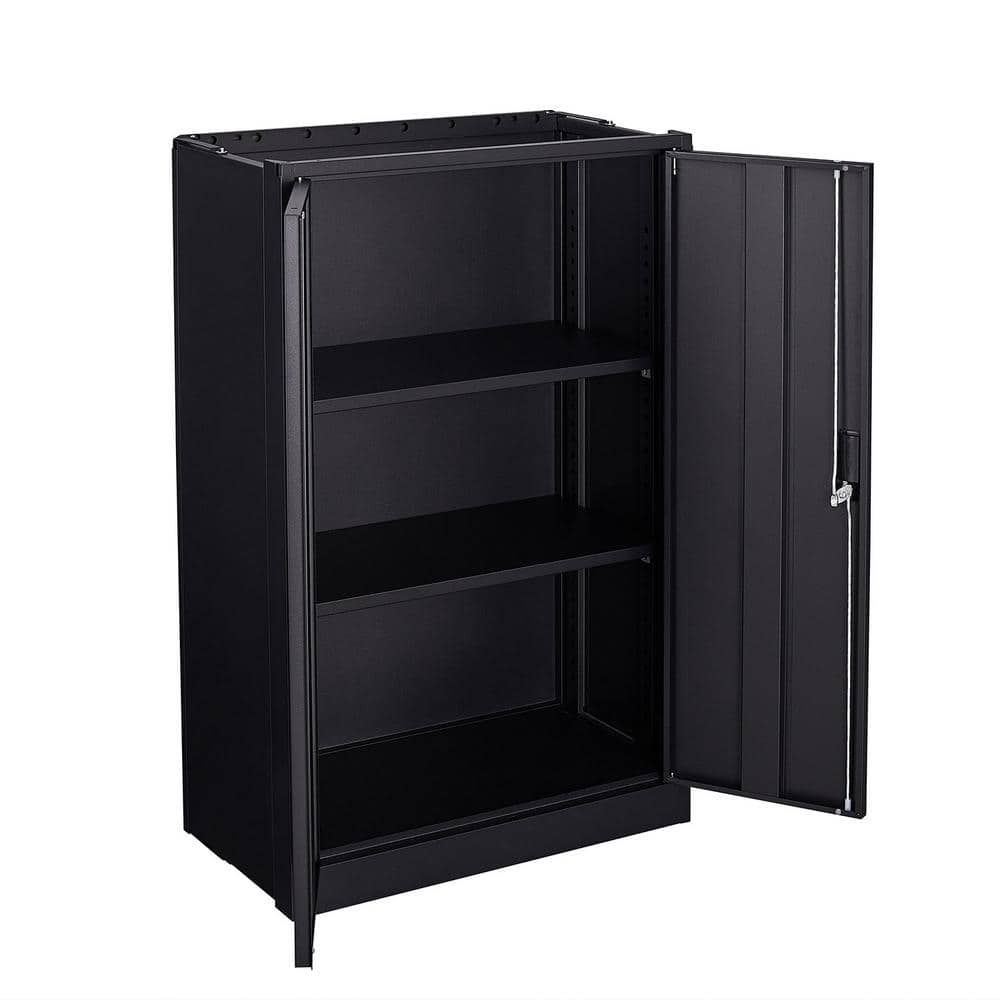 25.6 in. W x 13.8 in. D x 42 in. H Bathroom Black Linen Cabinet