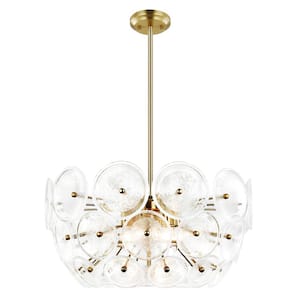 Chambery 6-Light Brushed Brass Chandelier with Clear Glass Shades