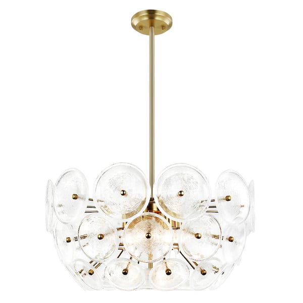 Light Society Chambery 6-Light Brushed Brass Chandelier with Clear Glass Shades