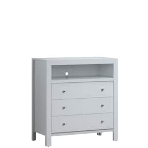 Burlington 3-Drawer White Chest of Drawers (36 in. H x 34 in. W x 17 in. D)