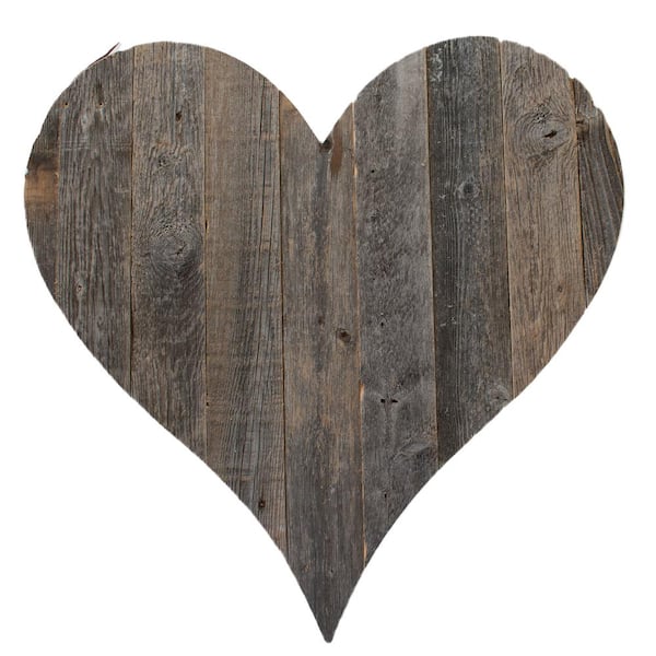 BarnwoodUSA Rustic Farmhouse 18 in. x 18 in. Weathered Gray Wood Heart ...