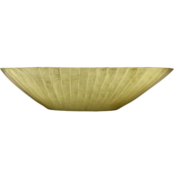 castellousa Aluminum Oval Decorative Gold Fruit Bowl
