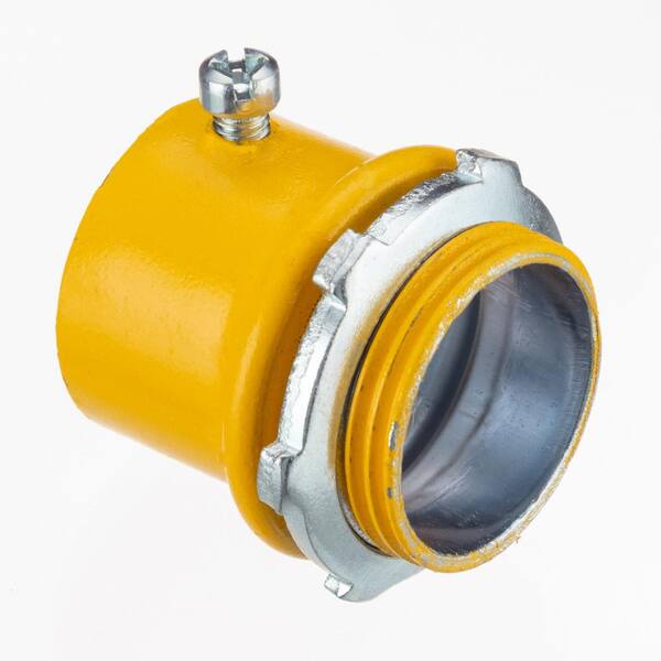 BRIDGEPORT 1/2 in. Color Coded Yellow EMT Connectors (50-Pack)