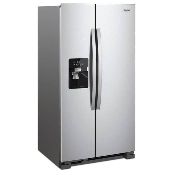 Whirlpool 21 Cu Ft Side By Side Refrigerator In Monochromatic Stainless Steel Wrs331sdhm The Home Depot