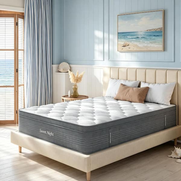 Queen Medium Firm 12 in. Hybrid Mattress, Suitable for All Sleeping Positions