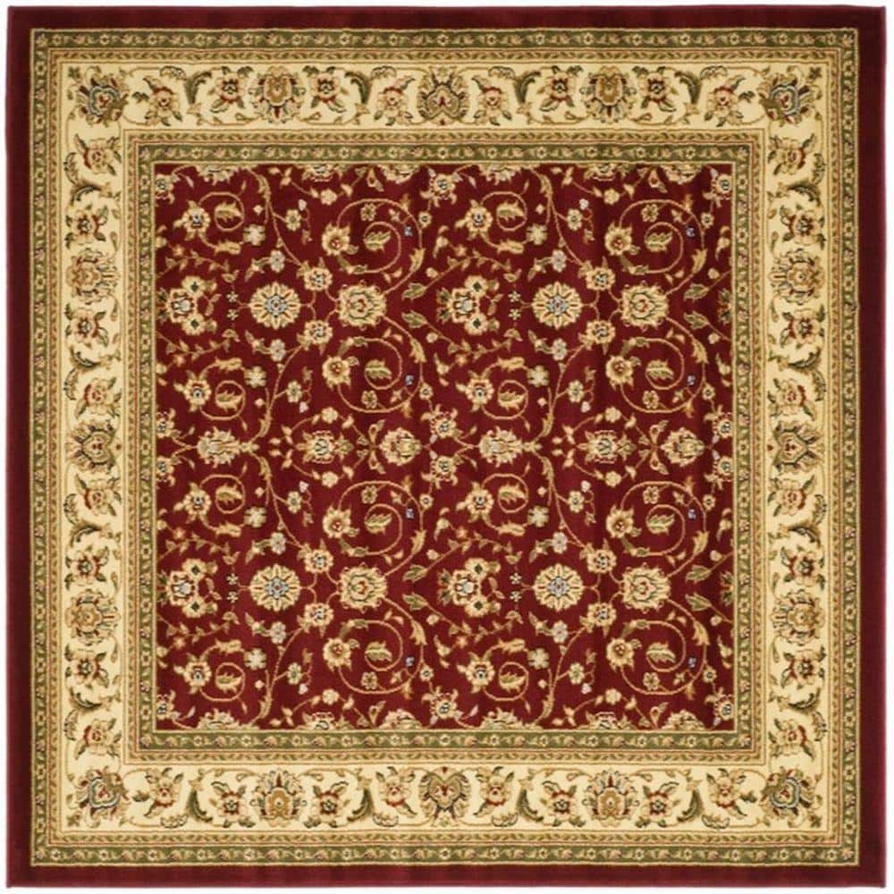 Lyndhurst Red/Ivory 6 ft. x 6 ft. Square Floral Border Speckled Area Rug price history on PriceWatchPro