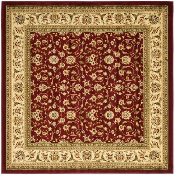 SAFAVIEH Lyndhurst Red/Ivory 6 ft. x 6 ft. Square Floral Border Speckled Area Rug