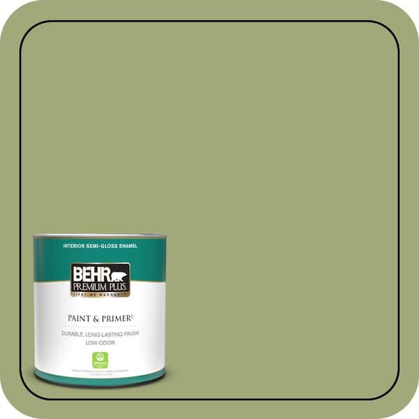 BEHR PREMIUM PLUS 1 qt. #T18-16 Nurturing Semi-Gloss Enamel Low Odor Interior Paint & Primer