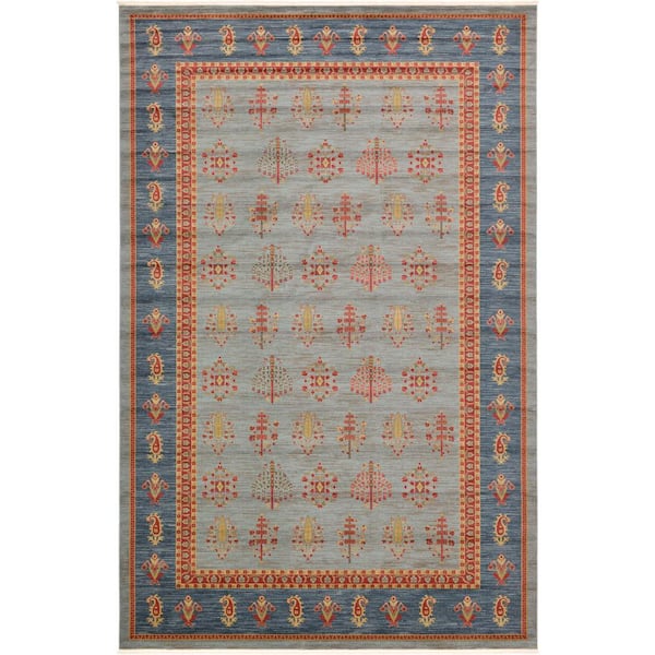 StyleWell Fars Darya Blue/Multi-Color 11 ft. x 16 ft. Global Area Rug