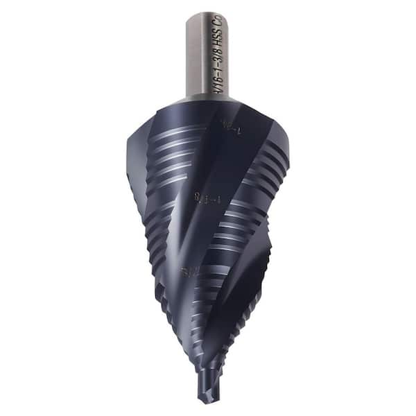 Step Drill Bit 3/16-1-3/8 in. 3/8 in. Triangular Shank, TiAlN Cobalt HSS, 4-Flute for Metal (1-Piece) 2025 Update