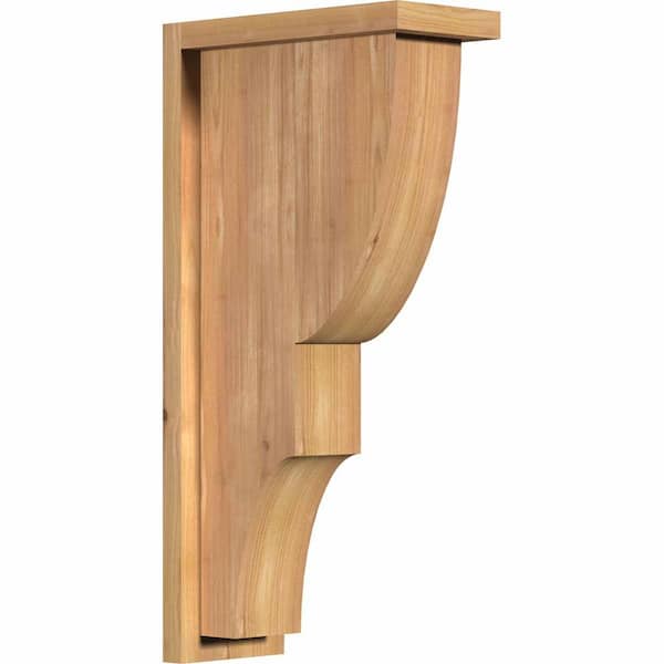 Ekena Millwork 5-1/2 in. x 12 in. x 24 in. Western Red Cedar Ridgewood Smooth Corbel with Backplate