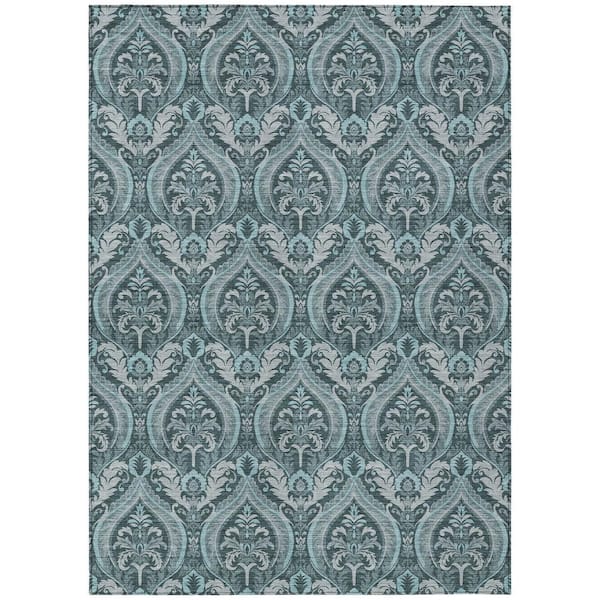 Chantille ACN572 Teal 8 ft. x 10 ft. Machine Washable Indoor/Outdoor Geometric Area Rug